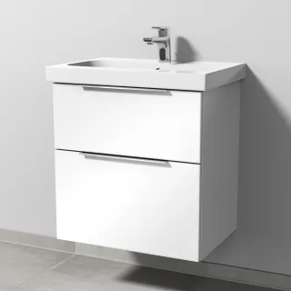 Sanipa 3way Waschtischunterbau zu Geberit iCon Light Waschtisch mit 2 Auszügen, Weiß-Glanz UF57178
