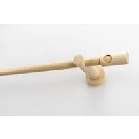 GARESA Gardinenstange PANDRI, Ø 20 mm, 1-läufig, Wunschmaßlänge, mit Bohren, verschraubt, Holzwerkstoff, Vorhanggarnitur, verlängerbar, gerader Knopf mit Ausschnitt