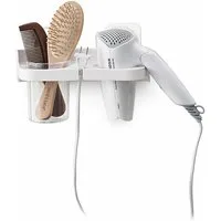 Creliv Haartrocknerhalter Fönhalter ohne Bohren–Haartrocknerhalter+Becher, WC-Deckelheber GRATIS