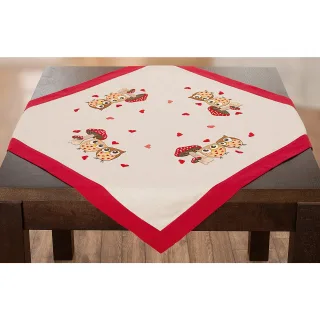 Stickmitteldecke "2 Eulen"
