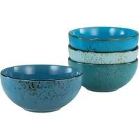 CreaTable Müslischale NATURE COLLECTION, Steinzeug, (Set, 4-tlg), Salatschale, Snackschale, Naturfarben, Ø 17,5 cm