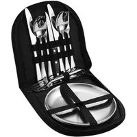 VEKROBOT Besteck-Set Outdoor Set Leichtes Besteck für Camping Picknick Komplettausstattung (1-tlg), Außerhaus Geschirrset für Camping