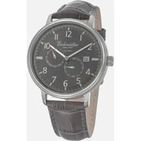 Eichmüller Automatikuhr RE7024, 42 mm – Herrenuhr mit grauem Zifferblatt & Lederband, Klassisches Design mit Sichtboden & Automatikwerk