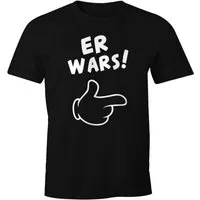 MoonWorks Print-Shirt Herren T-Shirt Er wars Spruch Comic Hand Fun-Shirt mit Print