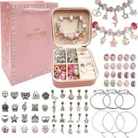 KRUZZEL Schmuckset Schmuckbastelsets 69 Stück 3 Armbänder 3 Halsketten