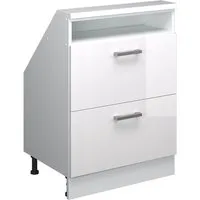 Vicco Kommode Rion, Weiß Hochglanz/Weiß/Weiß, mit 2 Schubladen (1 St)