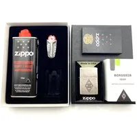 Zippo Feuerzeug Geschenkset Borussia Mönchengladbach schwarz grün oder silber (inkl. Benzin, Feuersteine und Geschenkbox), Geschenkidee Borussia Mönchengladbach