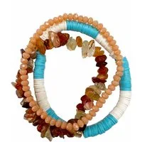 Firetti Armband Set Multipack Schmuck Geschenk Zugarmbänder Steinarmband Edelstein (Set, 3-tlg), Made in Germany - mit Achat, Glasstein