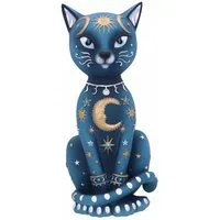 Horror-Shop Dekofigur Spirituelle Katzenfigur mit Himmelszeichen 26 cm a