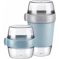 WESTMARK Lunchbox / Lunchpot inkl. Pocketbox, 2 Stück, blau, Kunststoff (PP,ABS,SAN,TPE), (Set)