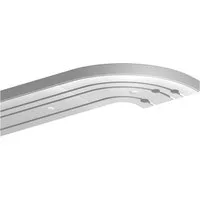 Bestlivings Gardinenschiene Komplettset 90-480 cm, 3-läufig, 90 cm, mit Bohren, verschraubt, Kunststoff, flach, weiß, inkl. Befestigungsset