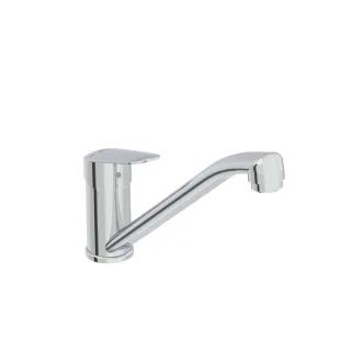 VitrA Flow Round Einhebel-Spültischmischer Niederdruck Höhe 17 cm mit schwenkbarem Chrom,A43430EXP A43430EXP