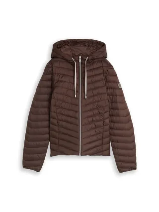 Tom Tailor - Lightweight Steppjacke mit Kapuze java dark brown - Gr. - XXXL