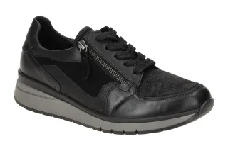 Gabor 76.307.67 Damen Sneaker schwarz - Gabor Comfort, flaches Profil