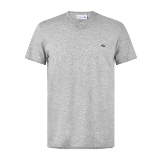 Lacoste - "Pima" T-Shirt für Herren, V-Ausschnitt, Leicht (Silbergrau)