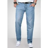 Maurelio Modriano Straight-Jeans Herren Straight Fit – Klassische 5-Pocket Denimhose Klassische Jeans, 100 % Baumwolle mit Knopfleiste und Markendetails