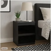 HTI-Living Nachtschrank Nachtschrank Kenji Hochglanz Schwarz (Stück, 1-St., 1 Nachtschrank) Nachtkommode 2 Schubladen