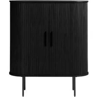 Liadomo Highboard Uriel, Sideboard, Kommode, Stauraummöbel, Schiebetüren Lamellen-Optik, Echtholzfurnier, vier Farben