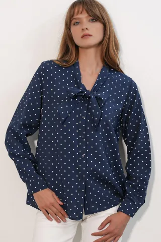 Punkte Popeline Shirtbluse