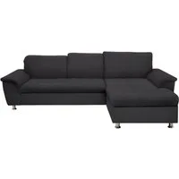 DOMO collection Ecksofa FRANZI 278x162 cm, L-Form, bequem, belastbar bis 140 kg/Sitz, Flachgewebe, graphite