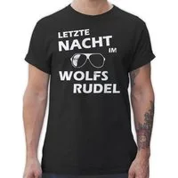 Shirtracer T-Shirt Letzte Nacht im Wolfsrudel - Hangover JGA Männer