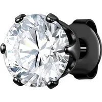 True Rebels Single-Ohrstecker schwarz, mit Zirkonia