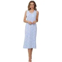 Rebelle Nachthemd Modisches Damen Schlafshirt lang ohne Arm (1-tlg) Blumen allover