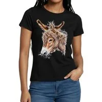 Spreadshirt T-Shirt Esel Profil Kopf Aquarell Frauen T-Shirt (1-tlg)