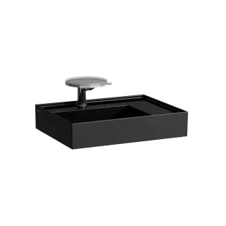 LAUFEN Waschtisch Kartell · LAUFEN 600x460, 1 Hahnloch mittig, schwarz glänzend, 81033.4, 810334020 H8103340201111