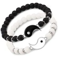 SEAMISAI Armband Set Yin Yang Freundschaft Partner Unisex Armband Damen Herren, Set, 2-teilig, Geschenkideen Geburtstag Valentinstag Weihnachten