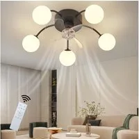Nettlife Deckenventilator Beleuchtung Fernbedienung Leiser G9 decken ventilatorlampe, 6 Geschwindigkeiten Timer für Schlafzimmer Küche Ohne Leuchtmittel