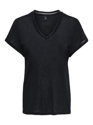 ONLY - ONLPENNY S/S BATSLEEVE V-NECK TOP JRS Navy Blazer - Gr. - S