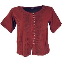 Guru-Shop Longbluse Kurzes Blusentop Boho chic, indische Hippie.. alternative Bekleidung