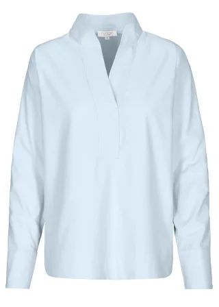 CLARINA - Stehbund-Bluse, 1/1 Arm, uni bleu - Gr. - 38