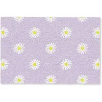 MuchoWow Fußmatte Gänseblümchen - Pastell - Weiß - Lila - Blumen, Rechteckig, innen Schmutzfangmatte, Tür, Schmutzfänger Flur, Teppich 60x40 cm