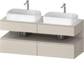 Duravit Qatego Konsolenwaschtischunterbau wandhängend Taupe Supermatt 1400x550x600 mm - QA4767091830 QA4767091830010