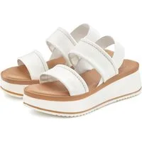 LASCANA Sommerschuh, Sandale, Sandalette, offener Schuh, Plateausandale, Plateausandaletten Sandalette aus Leder mit modisch bequemer Plateausohle