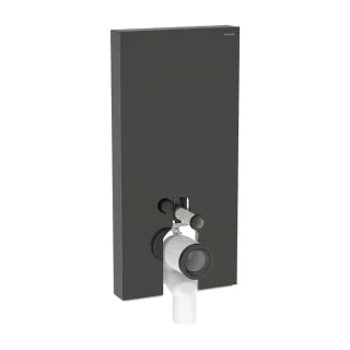 Geberit Monolith Stand-WC-Modul 131003SJ6 Bauhöhe 101cm, Front Glas schwarz, Seite aluminium schwarzchrom