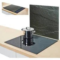 Zeller Present Herdblende-/Abdeckplatte Schiefer, (1 tlg), Silikonfüßen