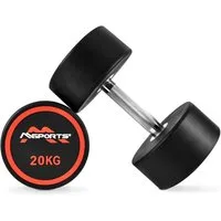 MSports® Hantel Rundhantel 2er Set, Gummi Kurzhantel Beschichtung 2,5-50 kg