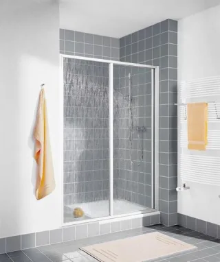Kermi Gleittür Nova 2000 ST2 1400x2000, weiss, Kunstglas Kerolan Fontana, N2ST21402021K N2ST21402021K