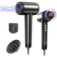 ibettertec Haartrockner Hochgeschwindigkeits-Haartrockner,Föhn mit Diffusor, Stylingdüse &, 1600 W, Halterung, 4 Temperaturstufen, 3 Gebläsestufen, 180.000 U/min, Bürstenloser Motor, 200 Mio. Negative Ionen