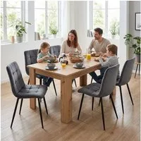 Homestyle4u Esstisch ausziehbar 80x120 auf 80x160 Holztisch Küchentisch Holz modern, Braun, ausziehbar auf 80x160, Esszimmertisch, Artisan Eiche optik