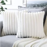OKWISH Kissenbezüge 2er Set Flauschig Plüsch Deko Dekokissen Sofakissen Zierkissenbezüge, (2 Stück), 45x45cm Sofakissen Couchkissen Bezug Sofa Schlafzimmer Reißverschluss