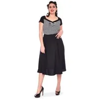 Voodoo Vixen A-Linien-Rock Retro Flare Schwarz Rockabilly Retro Vintage Swing