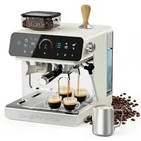 CHEFFANO Siebträgermaschine Espressomaschine 20 Bar mit integriertem Mahlwerk, 19 Mahlgradstufen, 1x4, 1350W, 20bar