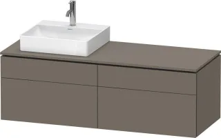 Duravit L-Cube Konsolenwaschtischunterbau wandhängend Flanell Grau Seidenmatt 1420x550x482 mm - LC48 LC4870L90900000