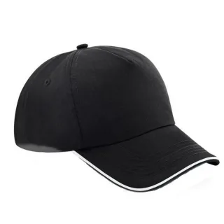 Beechfield Unisex Authentic 5 Panel Baseballkappe Für Erwachsene (Schwarz/Weiß)