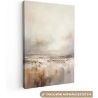 OneMillionCanvasses® Leinwandbild Kunst - Industriell - Grau - Braun - Abstrakt, Fotodruck (1 St), Schlafzimmer Deko Aesthetic, Bilder über Bett, 20x30 cm