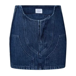 Off White - Minirock für Damen, Denim (Blau)